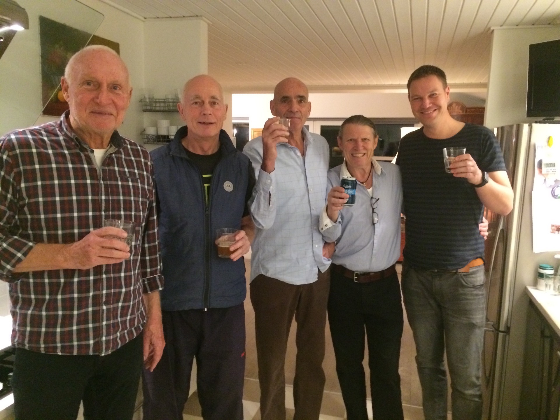 Billede af medlemmerne Jens H, Ole G, Preben O, Dan C og Lars Bo julen 2017